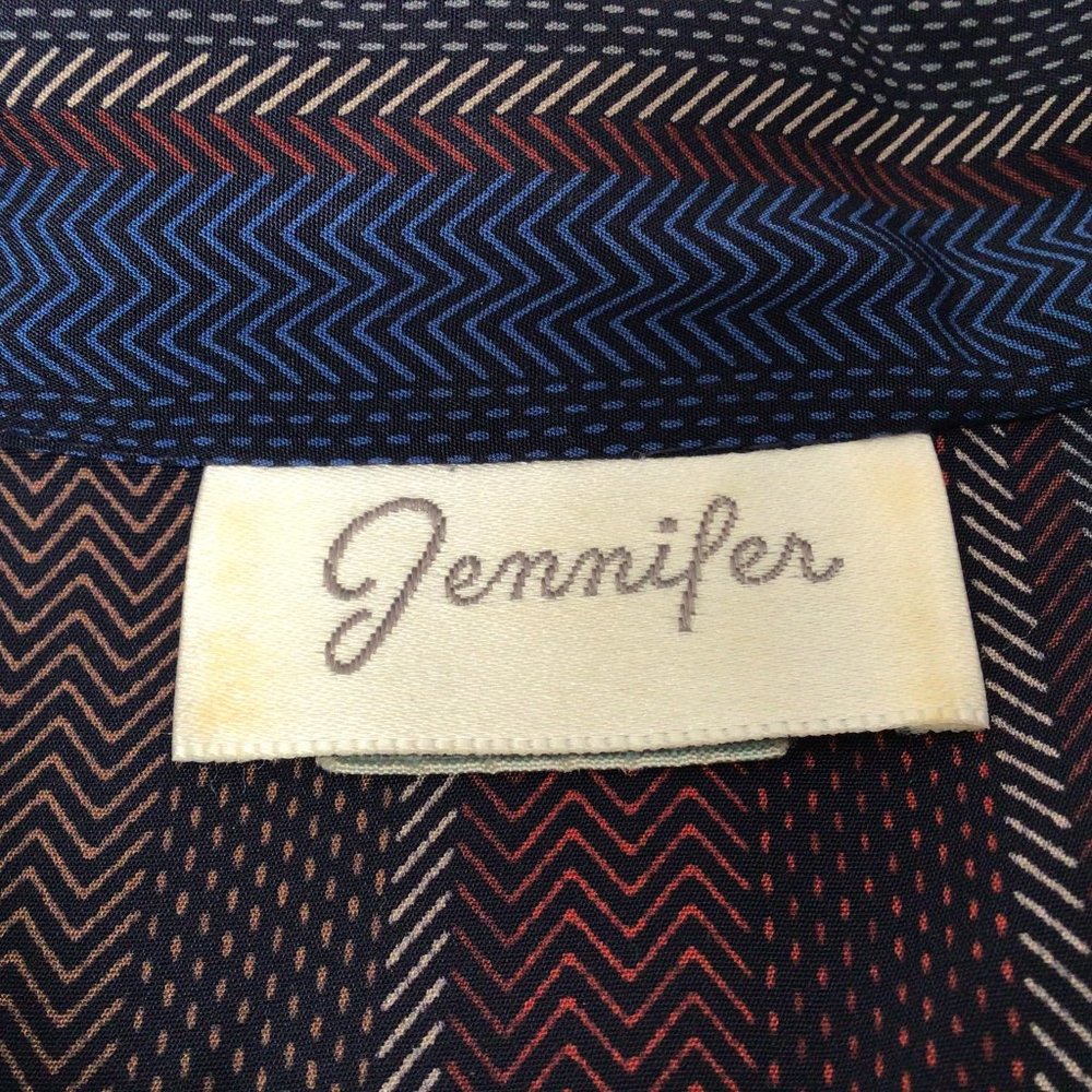 Jennifer - Blue, red, brown and cream vertical striped blouse - Picture 7 of 7